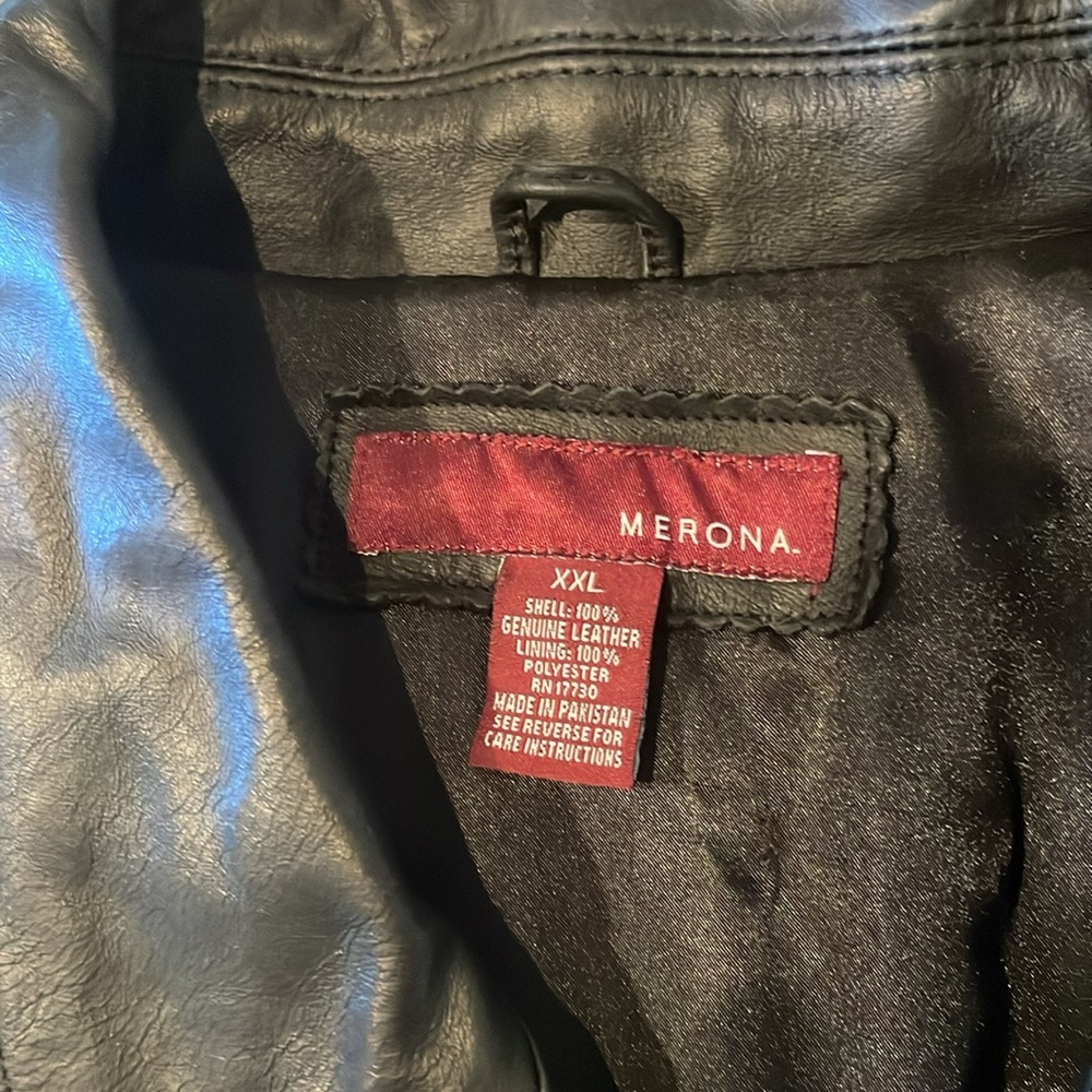 Merona Black Leather Jacket - Picture 2 of 4